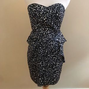 BCBGeneration Blue Leopard Party Dress